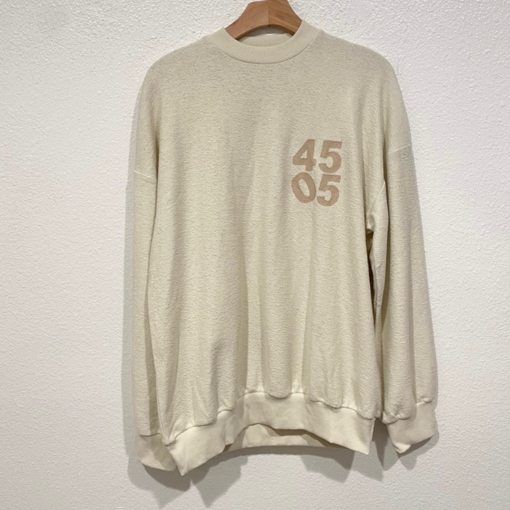 NWT asos cream beige oversized sweater sweatshirt crewneck long sleeve top shirt